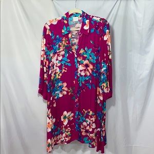 Forever21 Floral Flowy Button Up Dress